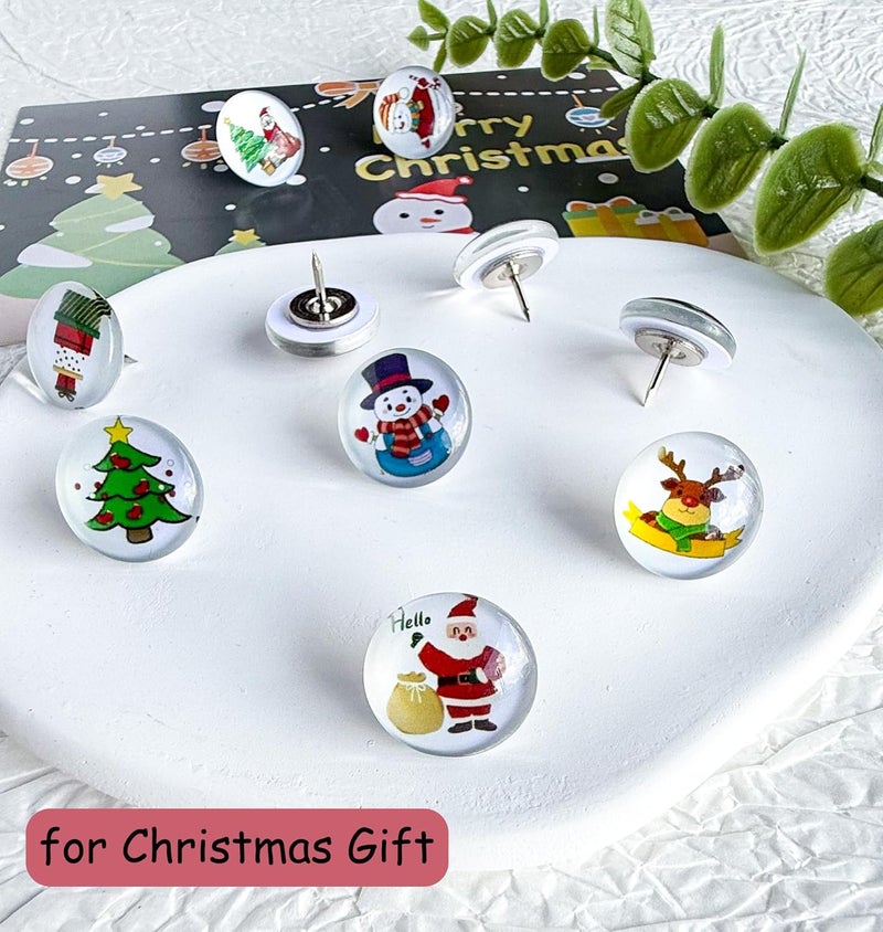 Tandarui 24Pcs Christmas Decorative Push pins,Cute Bulletin Board Tacks,Cork Board Tacks,Thumb Tack Decorative for CorkBoard, Office Organization or Home - Image 4